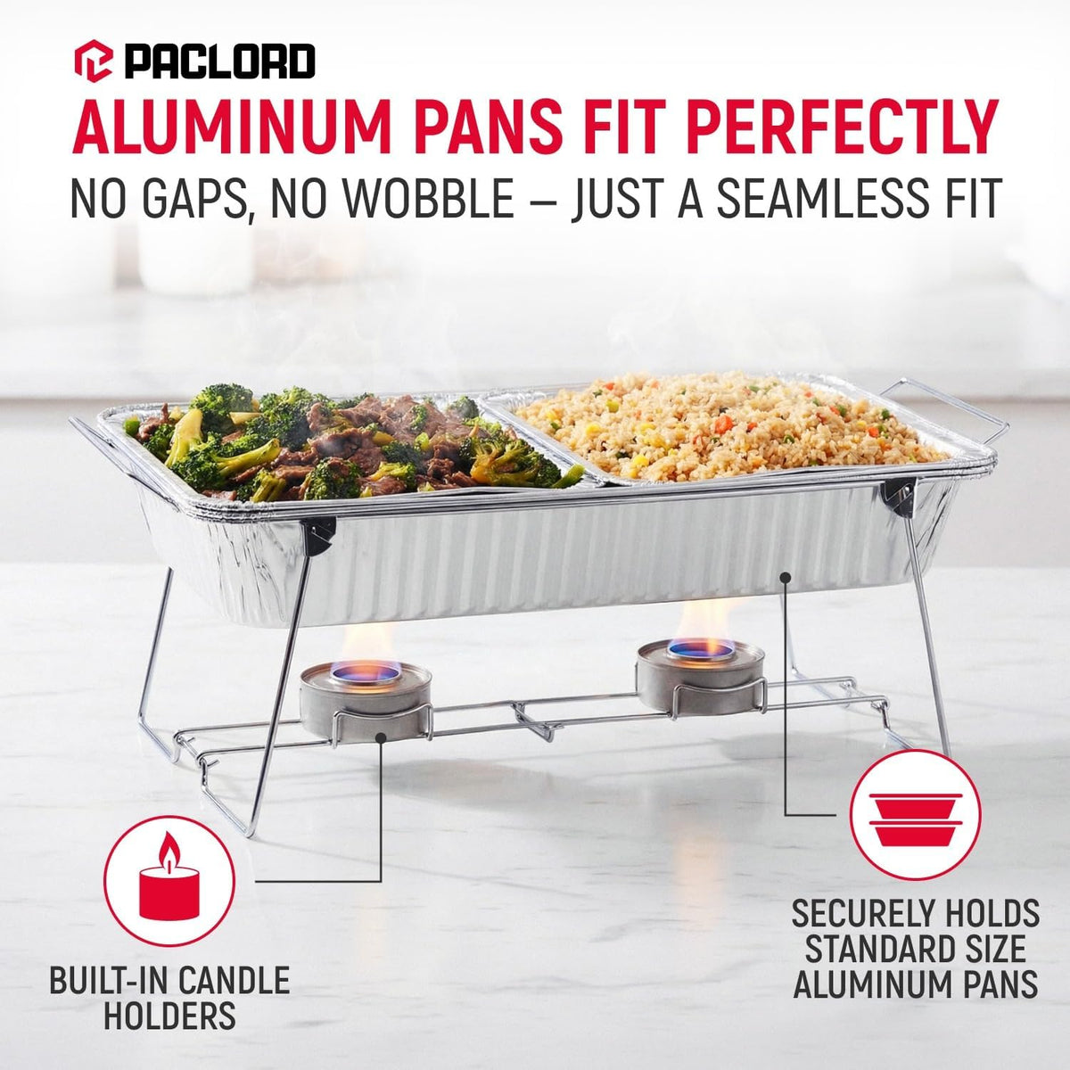 Chafing Dish Wire Rack with Aluminum Pans, Food Warmer Buffet Set