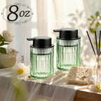 Foam Soap Dispenser, 8oz Green Glass Refillable with Black Pump, 1 Pack