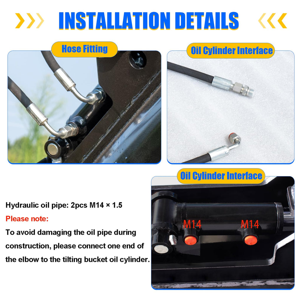 31.5"/800mm Hydralic Tilting Bucket Attachment for 1-2 Ton Mini Excavator