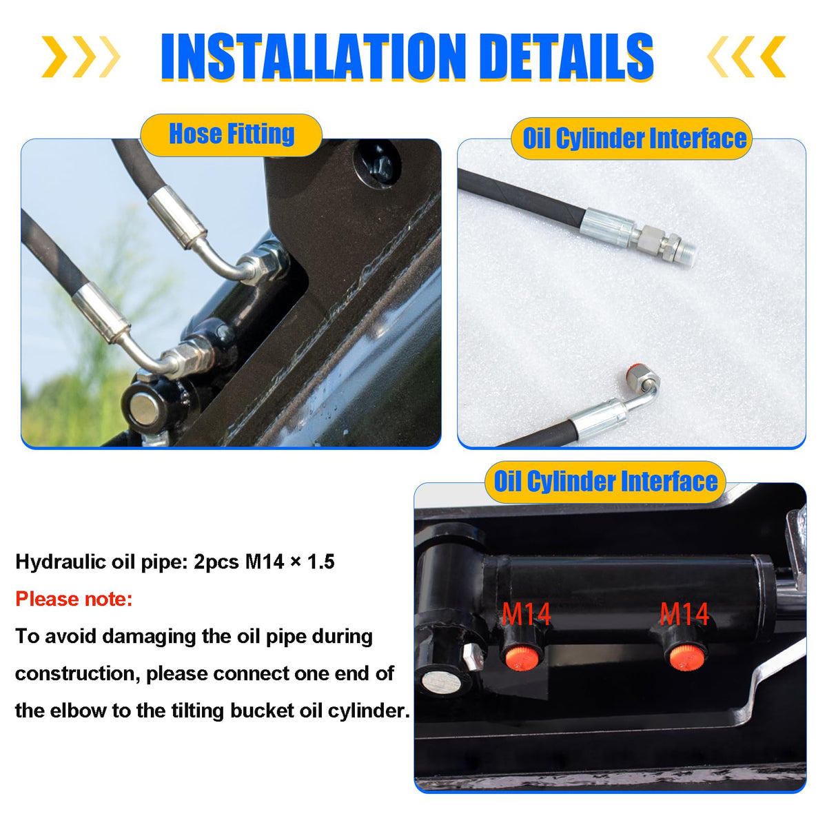 31.5"/800mm Hydralic Tilting Bucket Attachment for 1-2 Ton Mini Excavator