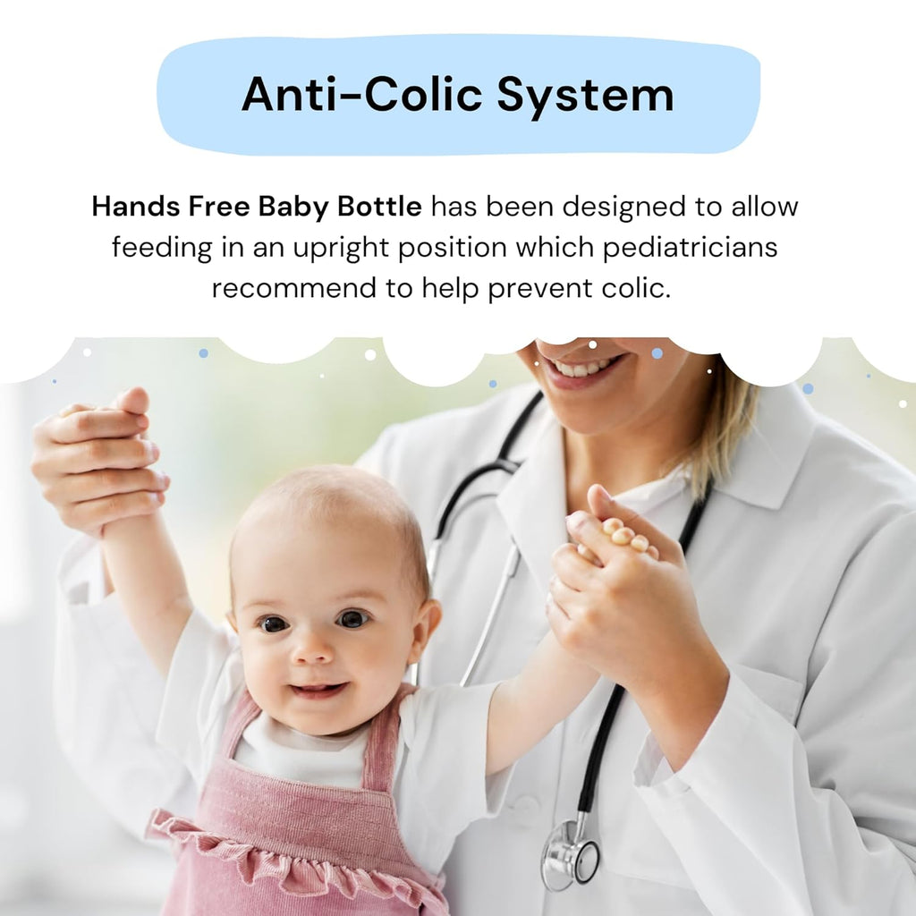 Anti-Colic Nursing System 4 oz Baby Bottle with Fast Flow Nipple/Teat 3m+ with Tube Straw Feeding System for Toddler