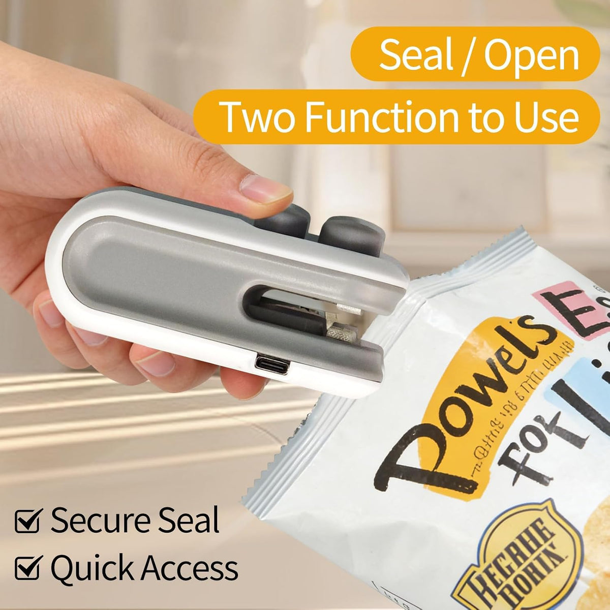 Mini Bag Sealer, 2 in 1 Heat Sealers with Cutter and Magnet
