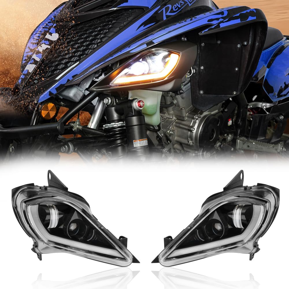 KEMIMOTO LED Headlights Compatible With Raptor 350 450 700, Wolverine 350