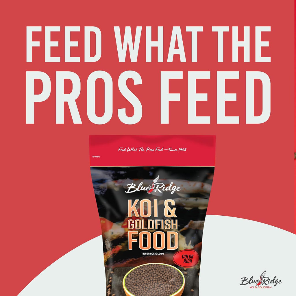 Blue Ridge Koi Fish Food, Growth Formula Color Rich, 3/16" Pellets, 2 lb