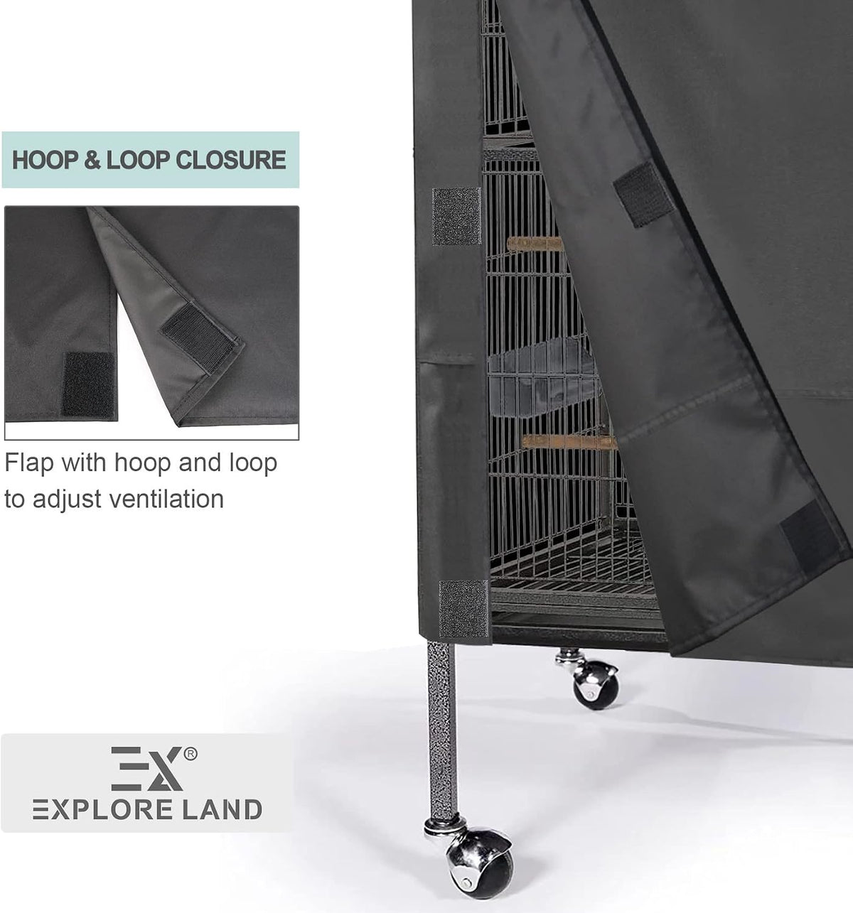 Bird Universal Pet Cage Cover Good Night, Black, L