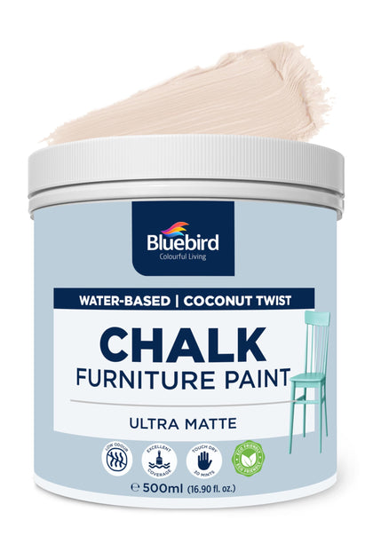 Chalk Furniture Paint - 500 ML / 16.9 fl oz for Furniture, Home Décor, Cabinets, and More (Coconut Twist)