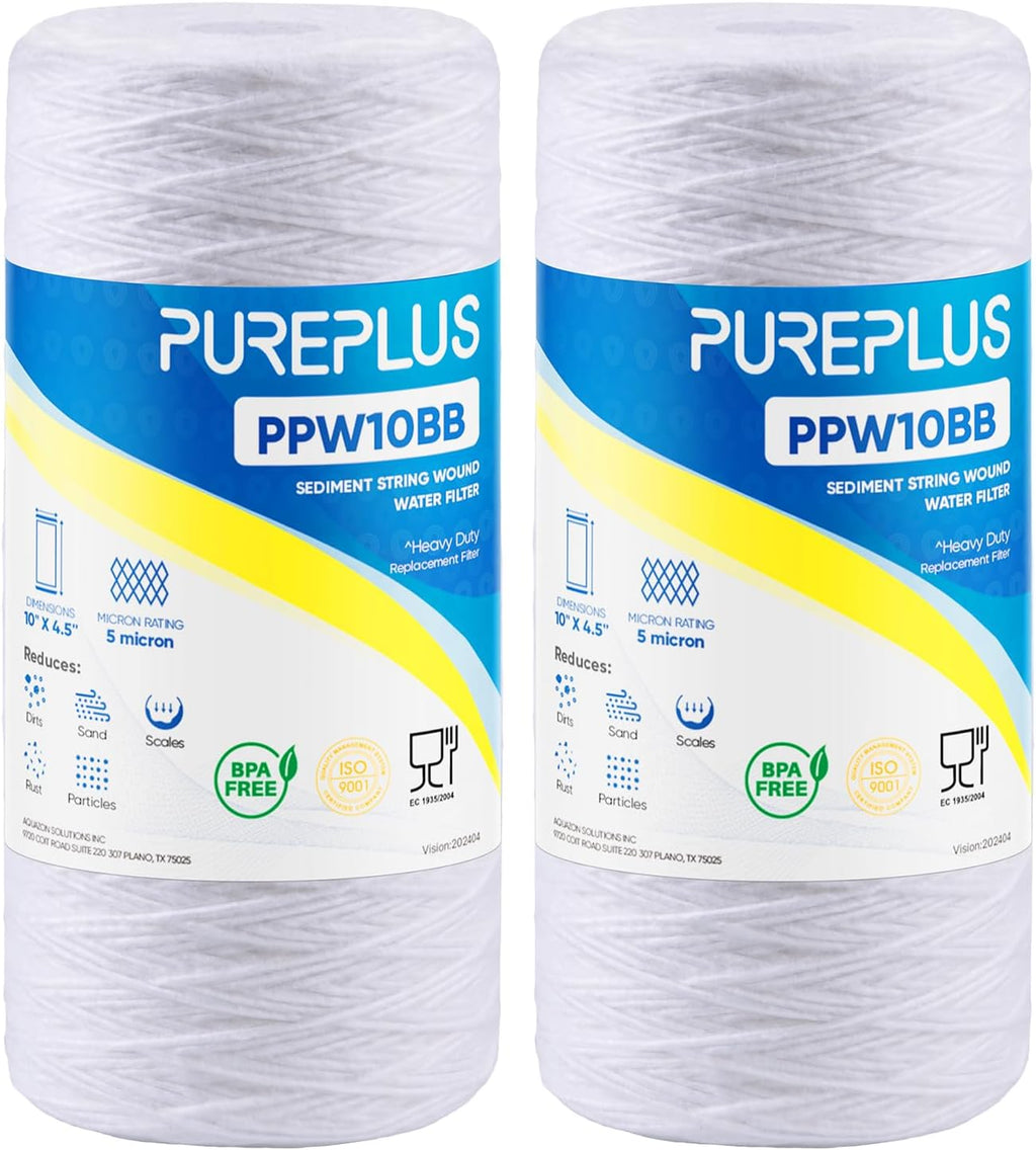 5 Micron 10 x 4.5 Whole House Water Filter for Well Water 2 Pack