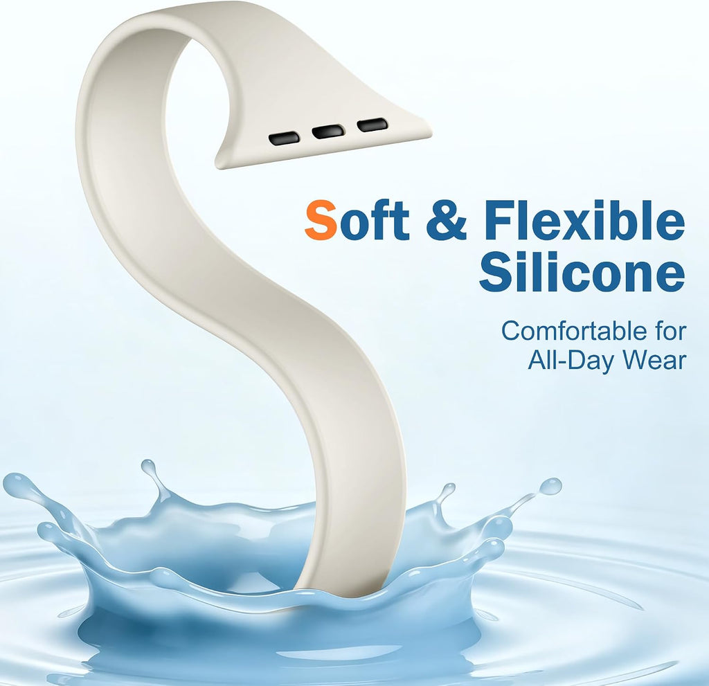 Slim Silicone Magnetic Band Compatible with Apple Watch Bands Women | Soft Breathable Thin Wristband 38mm 40mm 41mm