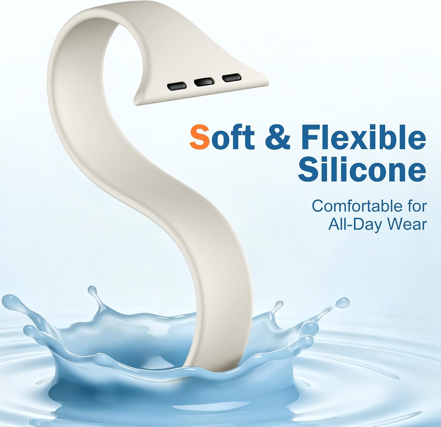 Slim Silicone Magnetic Band Compatible with Apple Watch Bands Women | Soft Breathable Thin Wristband 38mm 40mm 41mm