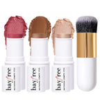 Face Sticks Trio, Blush, Highlighter & Contour Stick for Face Makeup