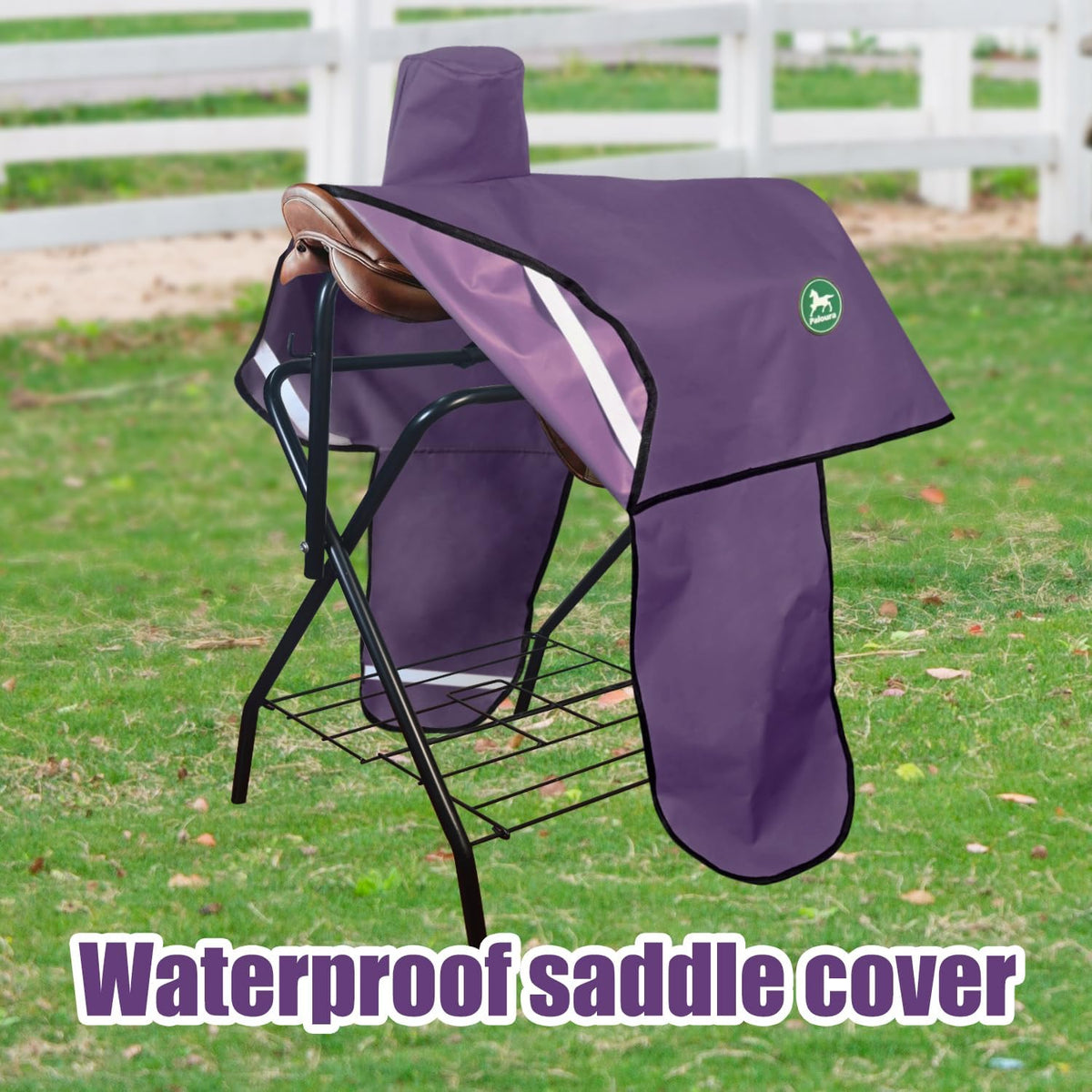 Western Saddle Cover with 6 Elastic Straps（Purple）