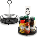 2 Pack Metal Condiment Caddy, Tabletop Spice Organizer for Kitchen Pantry, Patio Tables, Countertop, Picnics, Dining