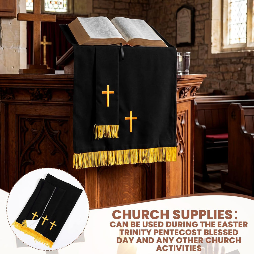 3 Set Parament Table Runner Altar Cloth Black and White