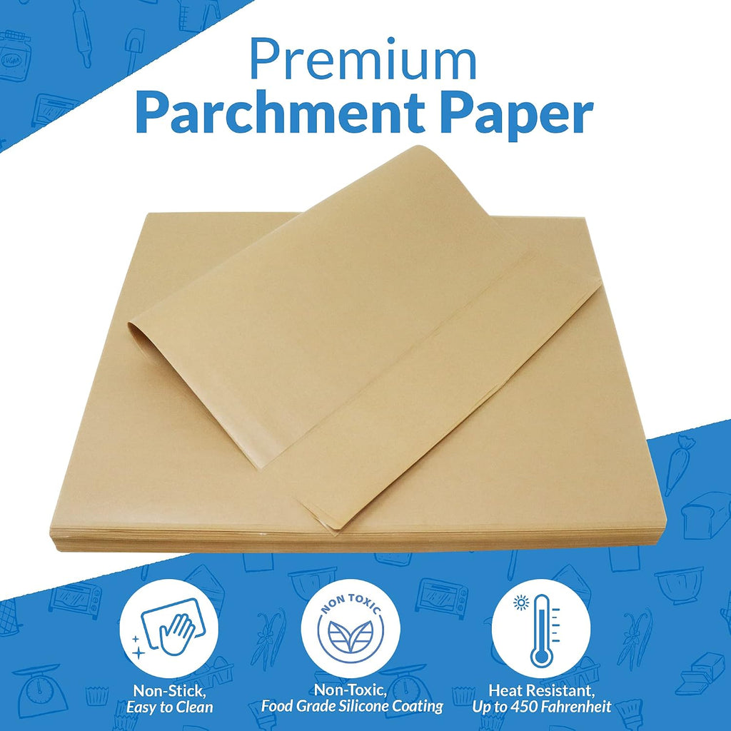 500 Pcs Parchment Paper Sheets, Bulk | 12x16 Inch | Brown