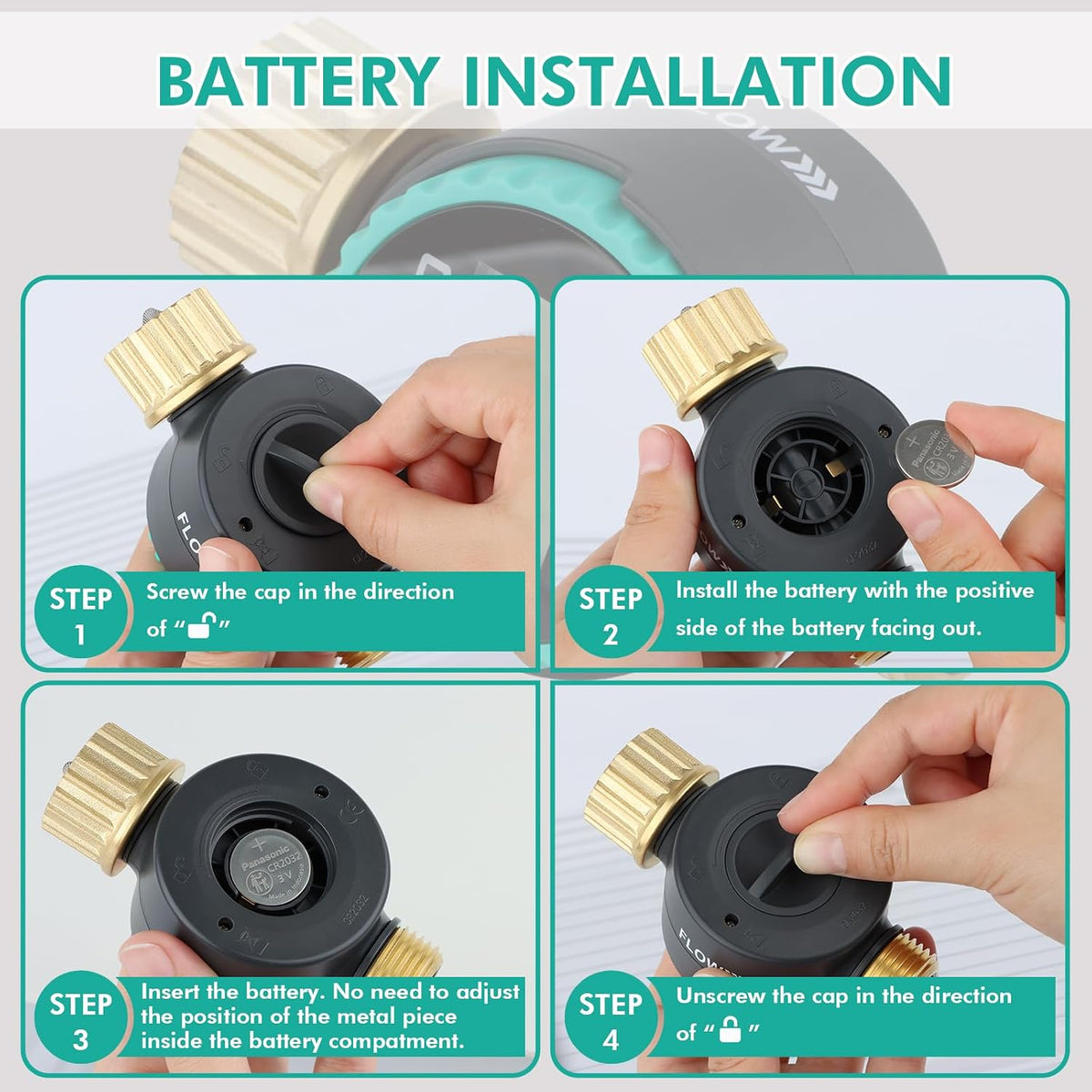 RESTMO 360° Rotatable Water Flow Meter, Brass Inlet & Outlet Water Meter