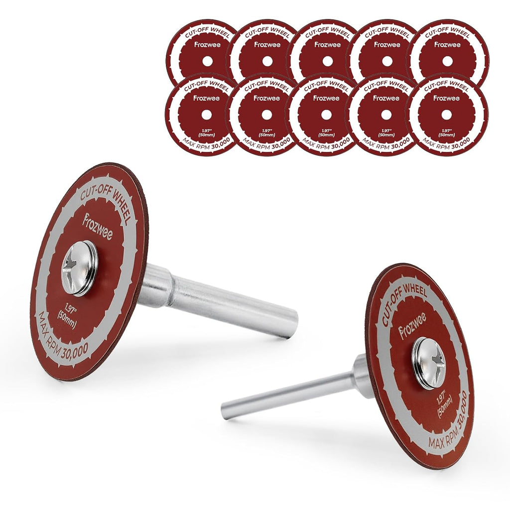10PCS 1.97" Cut-Off Wheels for Drill,2 Shanks(1/4"+1/8" Mandrel)