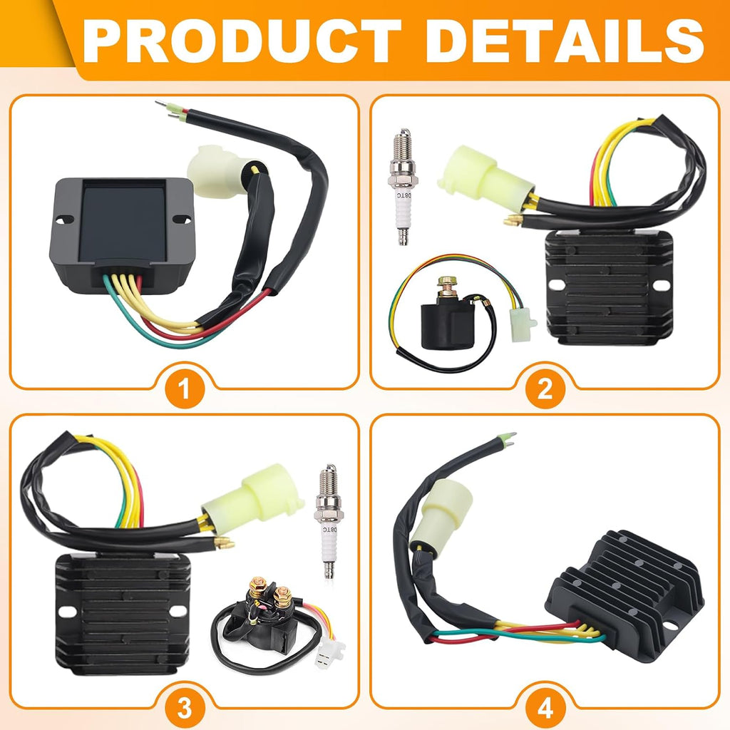 Voltage Regulator Rectifier & Starter Relay Solenoid for Honda 300 Fourtrax