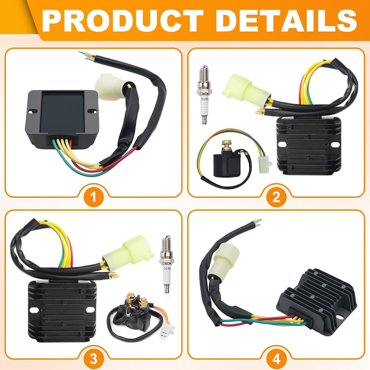 Voltage Regulator Rectifier & Starter Relay Solenoid for Honda 300 Fourtrax