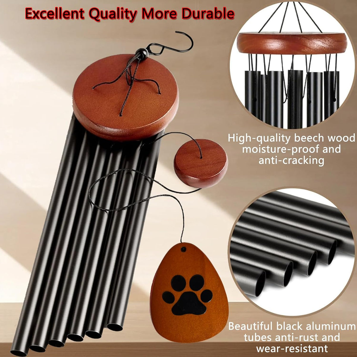 Dog Memorial Wind Chimes Loss of Pet,Pet Memorial Gifts for Dog Cat