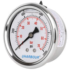 UHARBOUR Glycerin Pressure Gauge 1000psi/70bar, 2-1/2" Dial