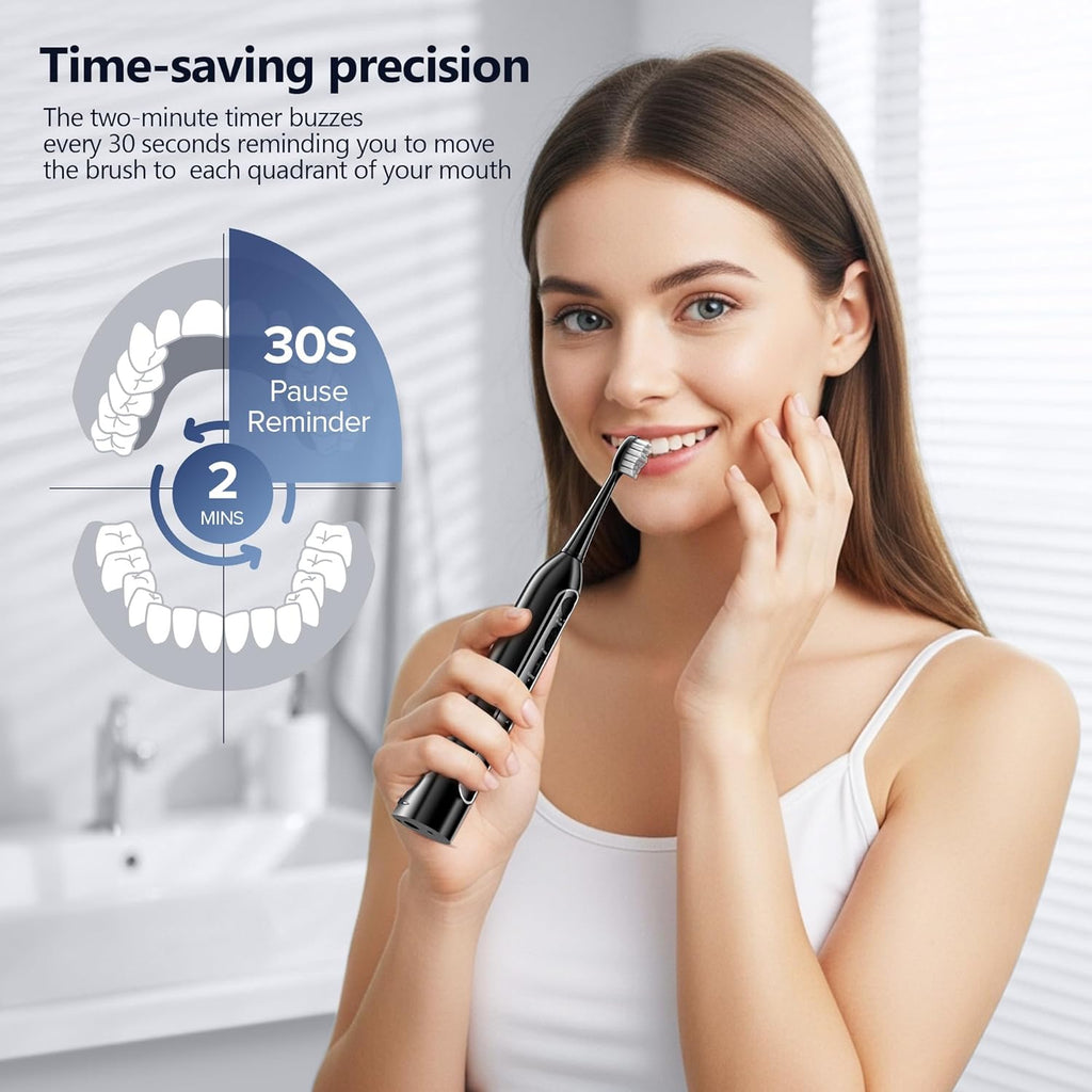 Electric Toothbrush with Water Flosser Combo, 2-in-1 Flosses and Sonic Toothbrush, Flossing Toothbrush for Adults