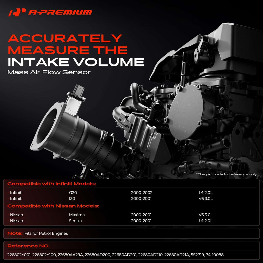 A-Premium Mass Air Flow Sensor Assembly [5 Pins] Compatible with Nissan