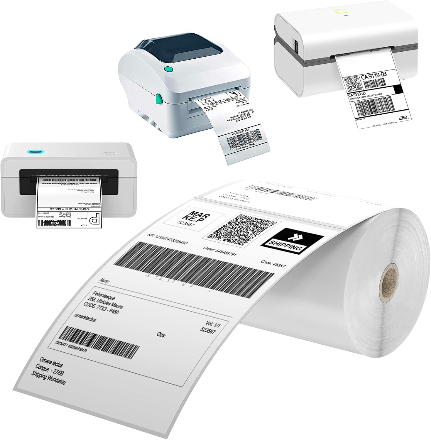 Thermal Labels 4x6 Roll - 500 Direct Thermal Perforated Postage Shipping Labels for Rollo, Zebra, MUNBYN and Polono