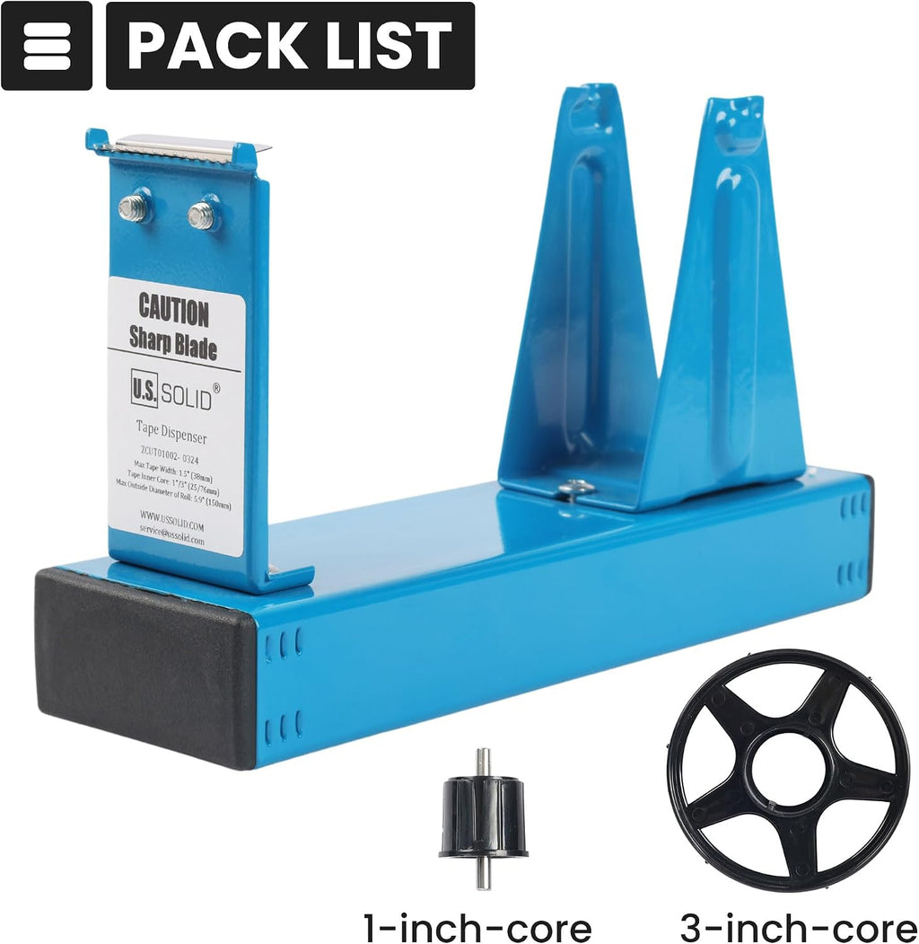 Desktop Multi-Roll Tape Dispenser - 1.5 Inch Wide, 1 or 3 Inch Core, Iron, Blue