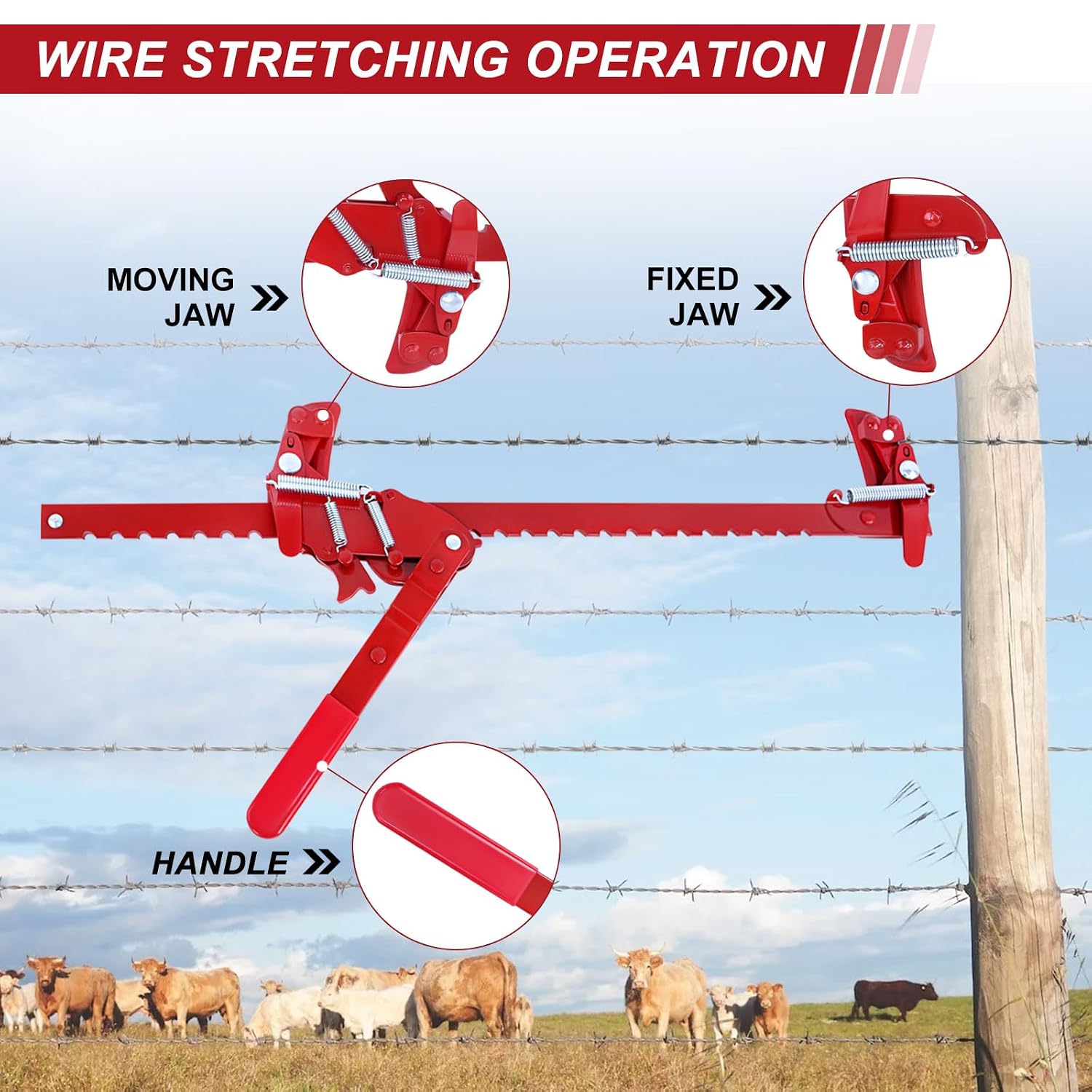 Steel Wire Fence Stretcher Tool, Wire Fence Splicer Repair Tool