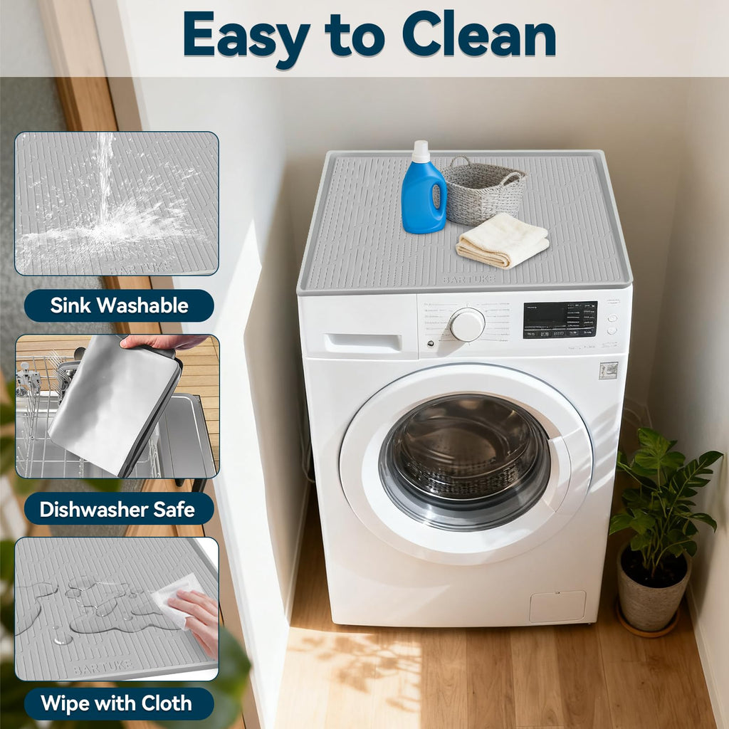 Washer and Dryer Covers for The Top, 27"x27" Dryer Top Protector Mat
