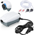 Dual Outlet Aquarium Electric Air Pump, Whisper Adjustable Fish Tank Aerator, Quiet Oxygen Pump with Accessories for