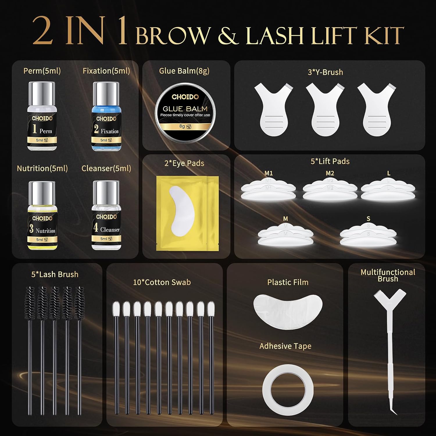 Lash Lift Kit - Eyebrow and Eyelash Lamination Kit, Professional Eyelash Curling Lash Extension & Eyebrow Lift, Easy