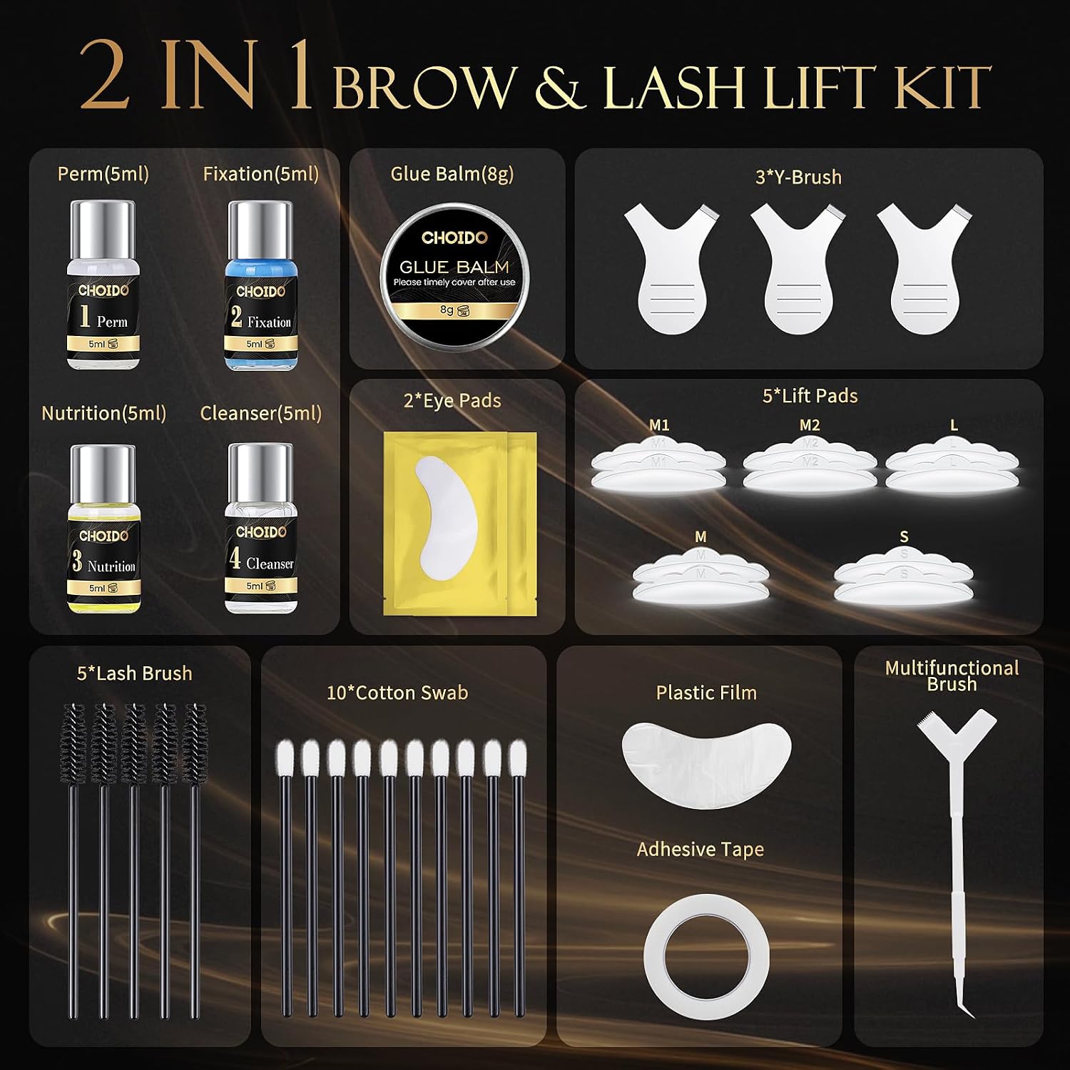 Lash Lift Kit, Eyebrow Lamination Kit, Eyelash Perm Kit, 2 in 1 Professional Eyelash Curling Lash Extension & Eyebrow