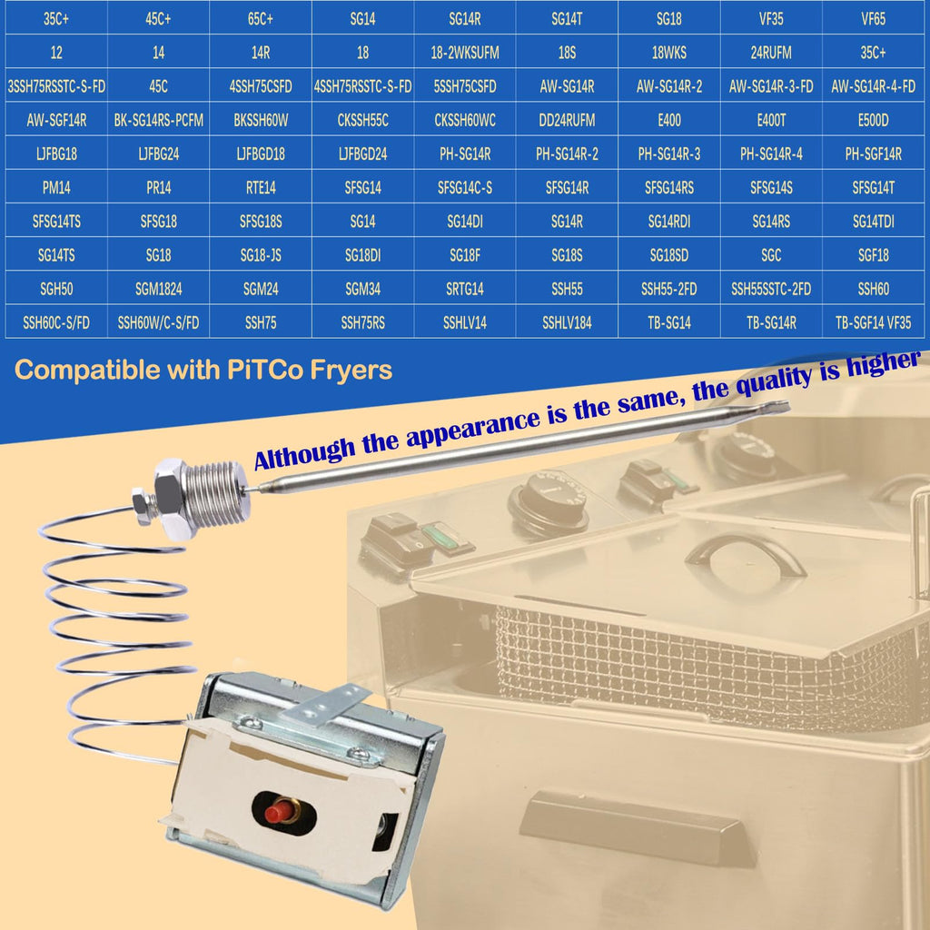 PP10084 High Limit Switch for Pitco Fryers, 450°F Safety Thermostat