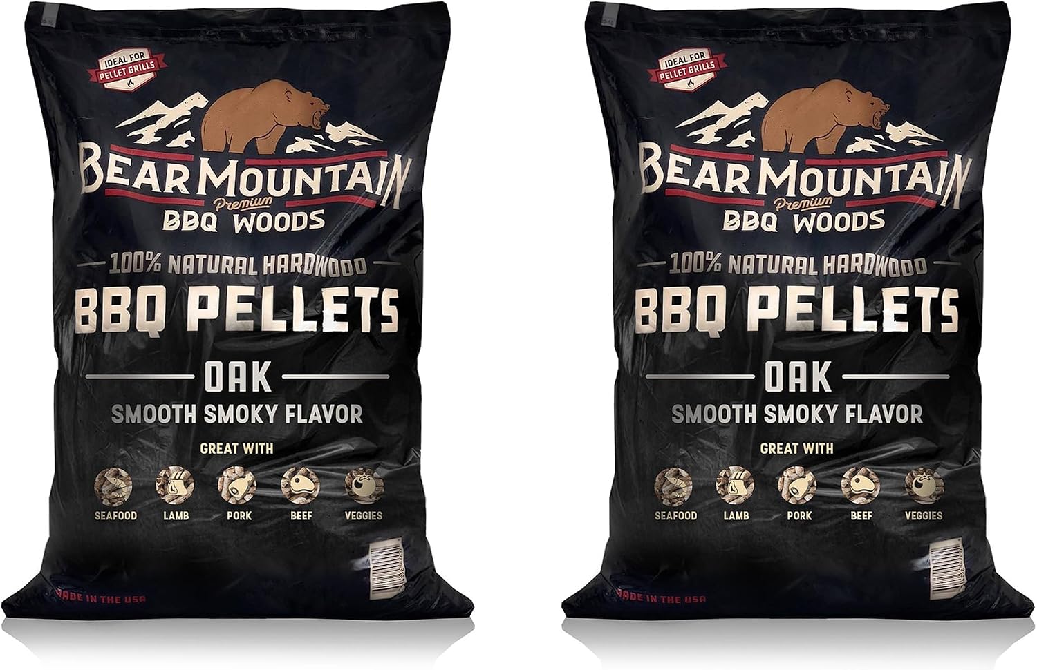 Bear Mountain BBQ Premium All Natural Oak Wood Smoker Pellets for Smoker Grill, Outdoor Gas, Charcoal, and Electric