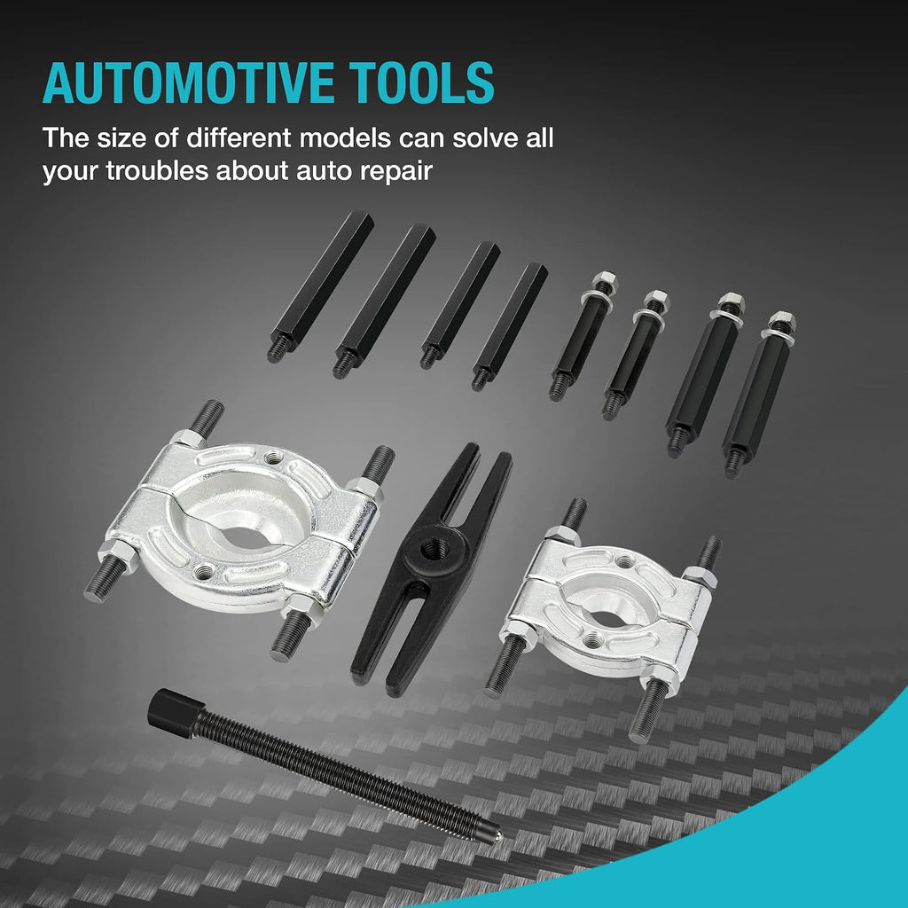 12PCS Bearing Puller Set, 5-ton Capacity Heavy Duty Flywheel Separator Tool, 2" and 3" Bar-Type Splitter Remove