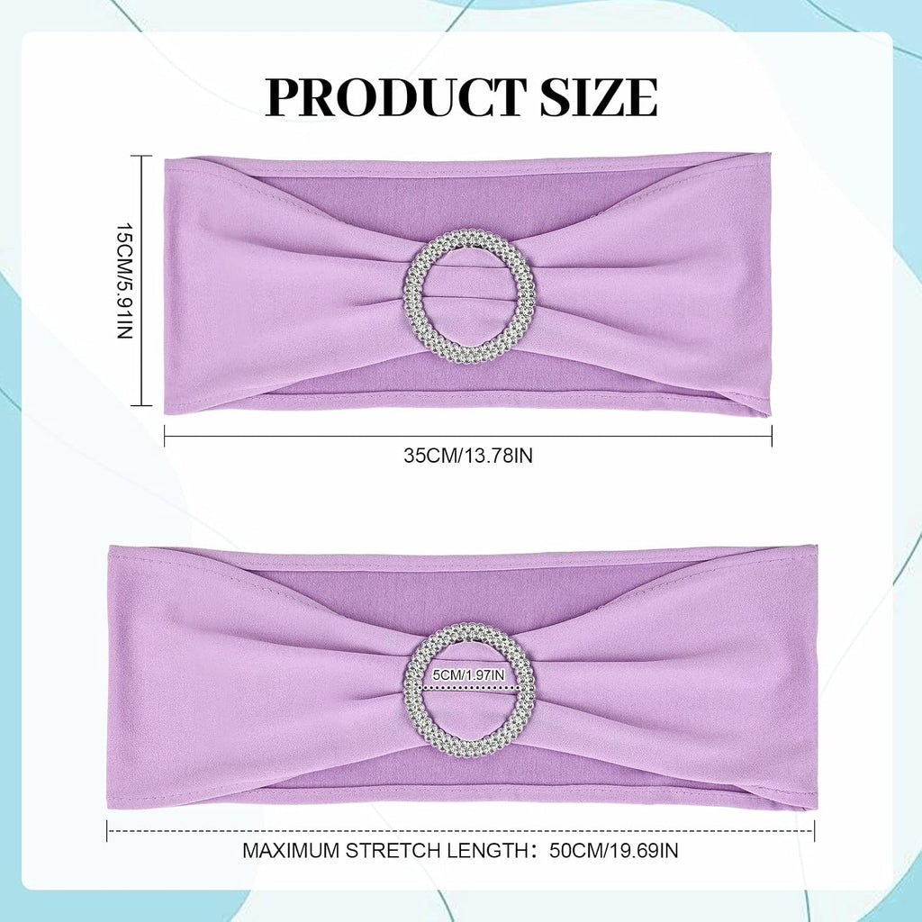 Spandex Chair Sashes 20Pcs Chair Bows for Weddings Parties Holiday Celebrations and Event Decorations(Light Purple)