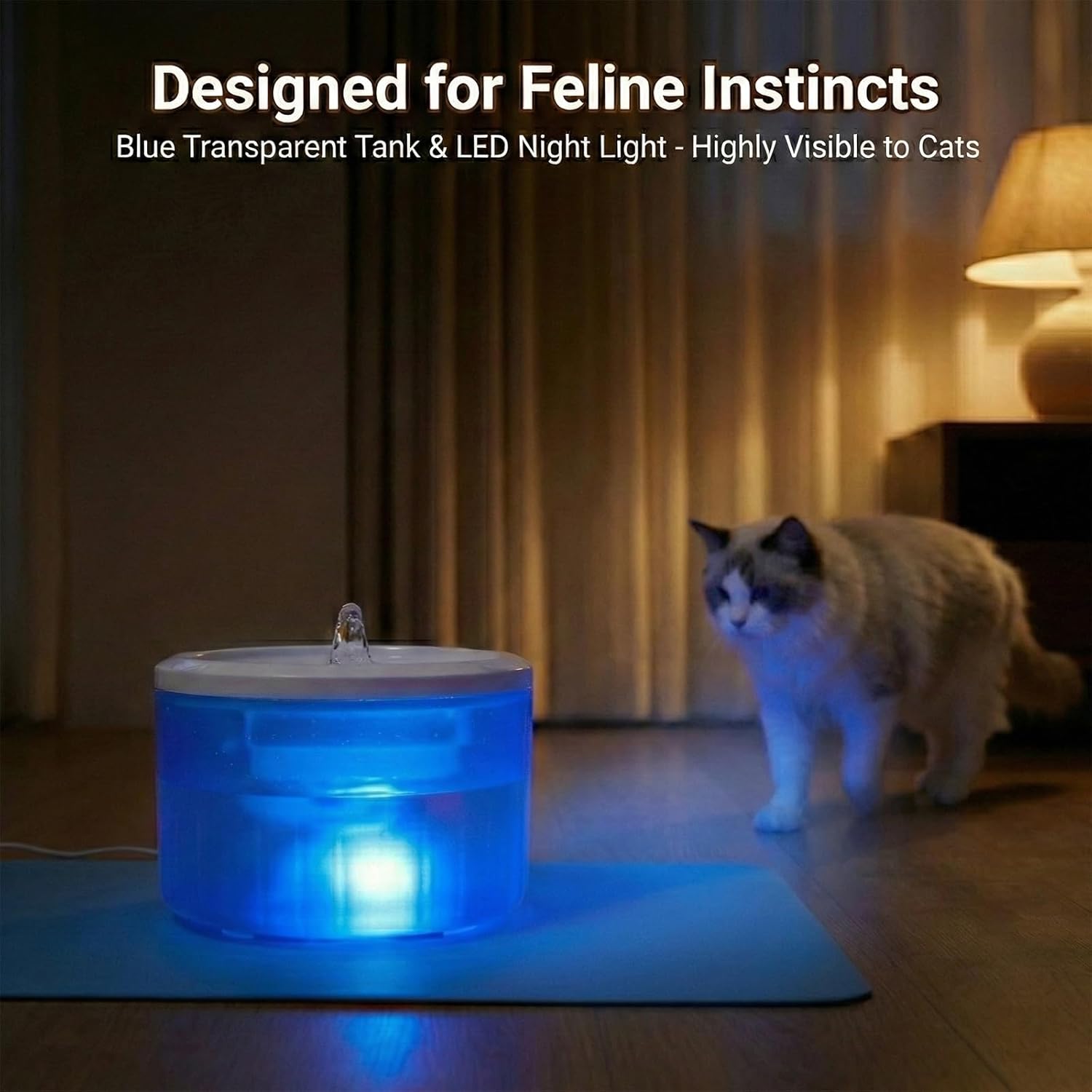 Cat Water Fountain,2.2L/74oz Cat Fountain – Ultra Quiet Upgraded Automatic Pet Water Fountain with 3 Replaceable