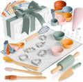 Wooden Baking Set for Kids - A Complete Set of Real Kitchen Utensils Gives Toddlers a Fun Cooking Experience
