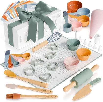 Wooden Baking Set for Kids - A Complete Set of Real Kitchen Utensils Gives Toddlers a Fun Cooking Experience
