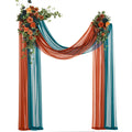 Wedding Arch Flowers Kit, Teal Orange, Fall Decor