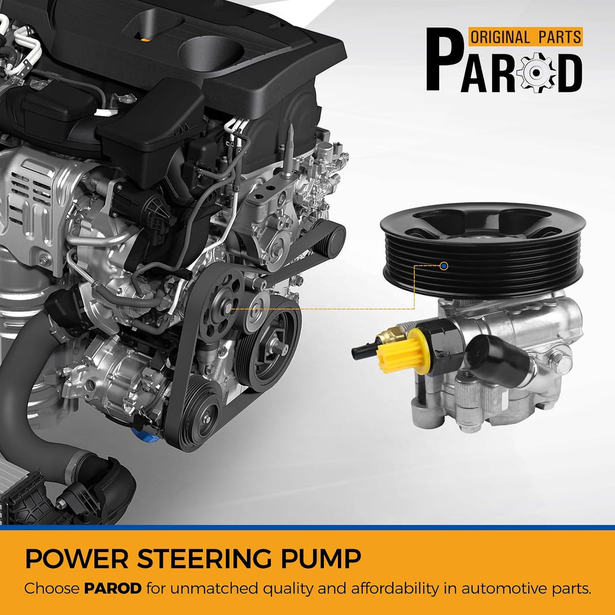PAROD 21-5245 Power Steering Pump with Pulley Only 2.4L L4 Fit for Toyota Camry 2002-2009, 2002-2008 Solara