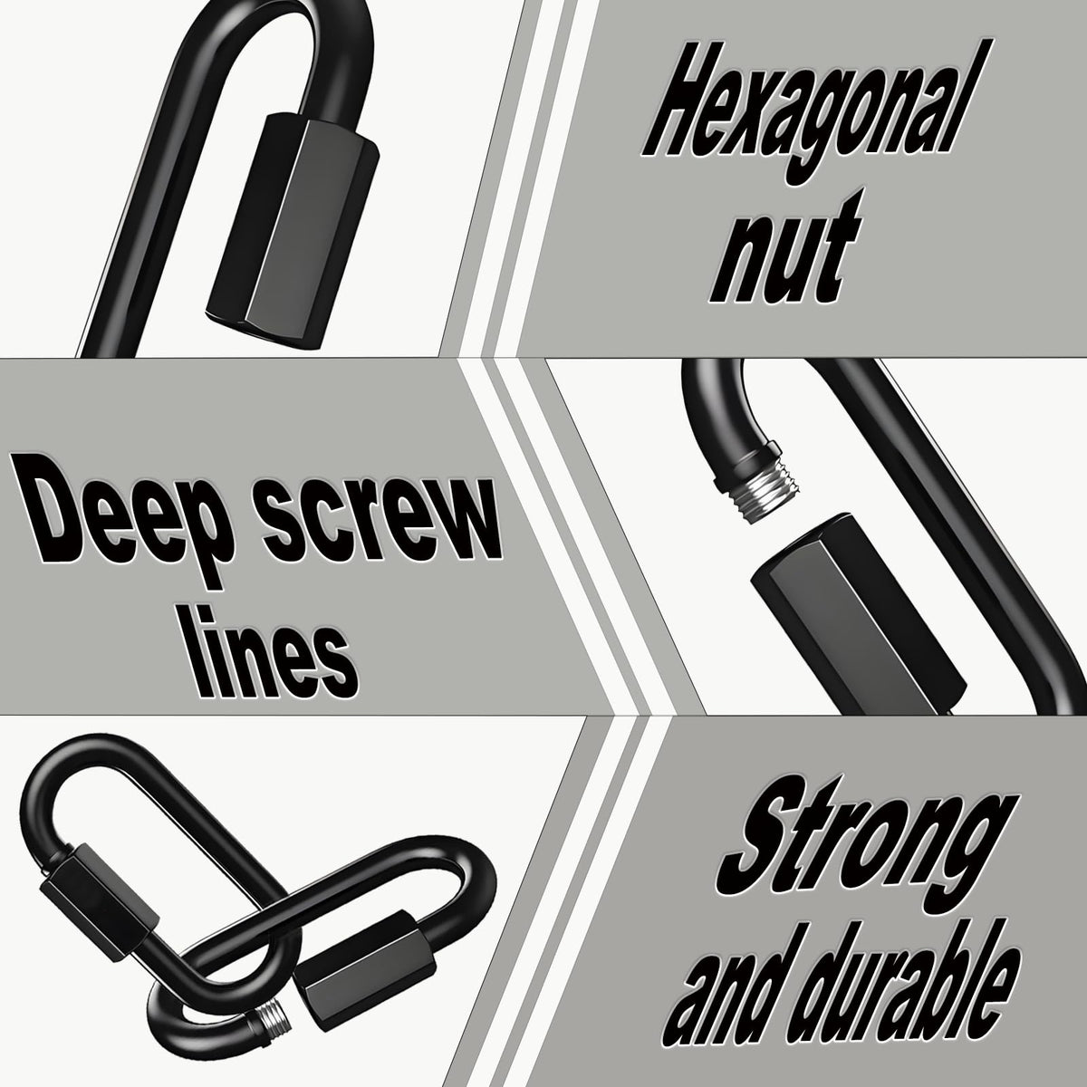 Heavy Duty Quick Link, 2.36IN Quick Chain Link (12PCS,Black)