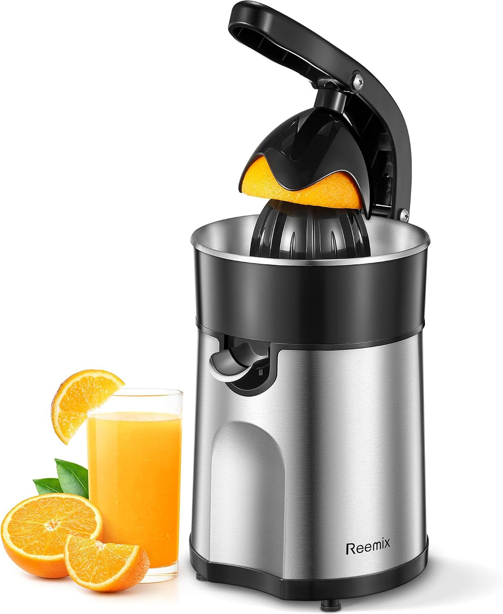Electric Citrus Juicer, Orange Juicer with Two Interchangeable Cones | Suitable for orange, lemon and Grapefruit