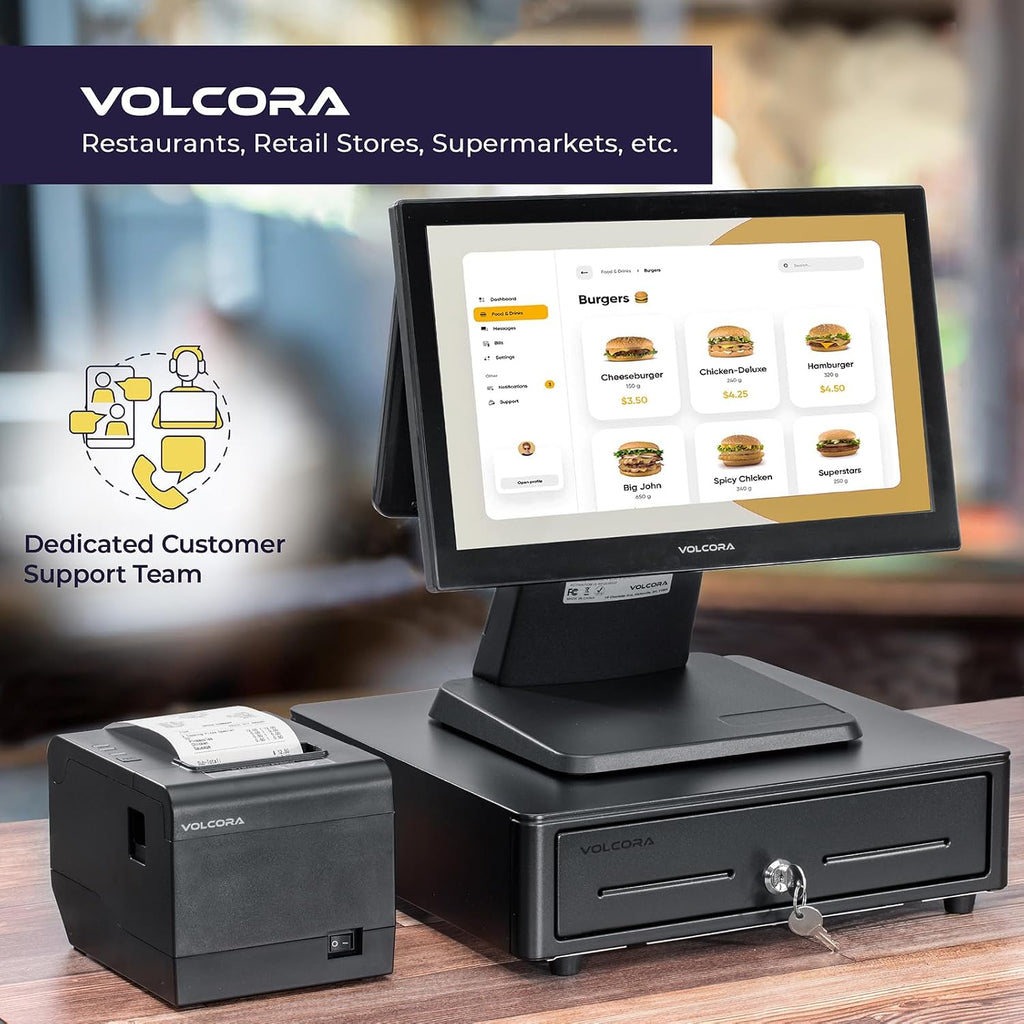 Cash Register Drawer for (POS) Point of Sale System with Round Corner 13", Removable Coin Tray, 4 Bill/5 Coin