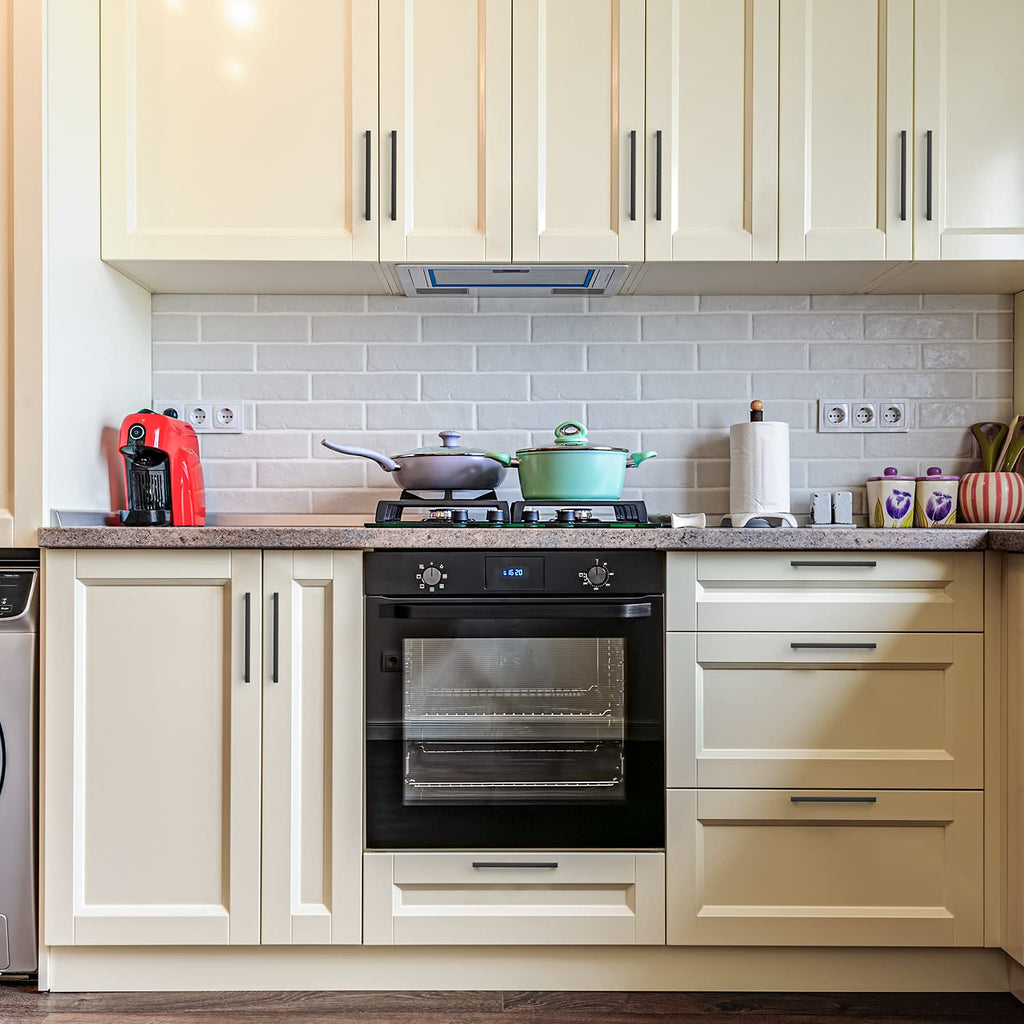 Matte Black Kitchen Cabinet Handles 6-1/4 Inch Pulls 30 Pack