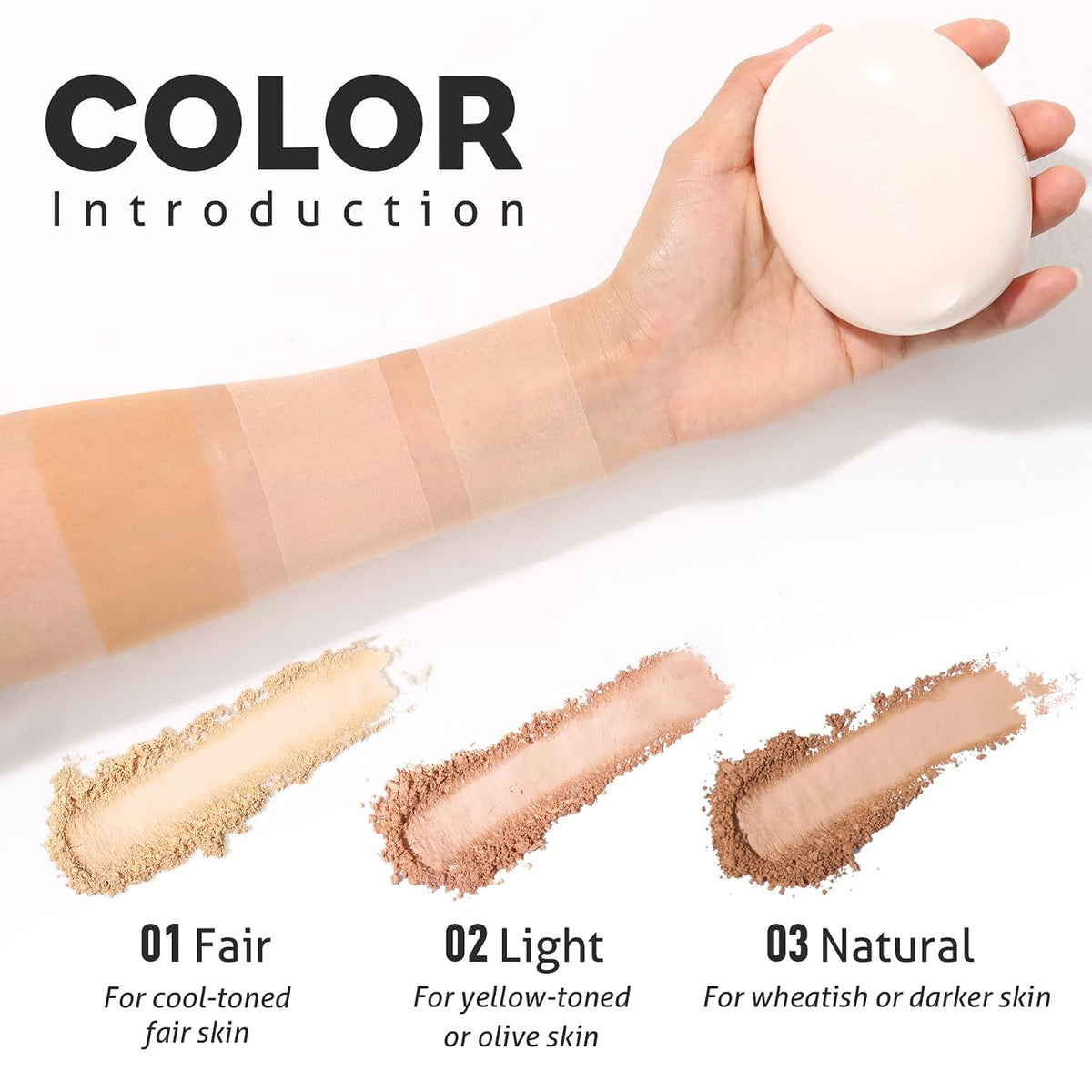 2-in-1 Pressed Face Powder & Foundation Makeup, Matte Oil Control Flawless Setting Powder, Korean Makeup,Waterproof