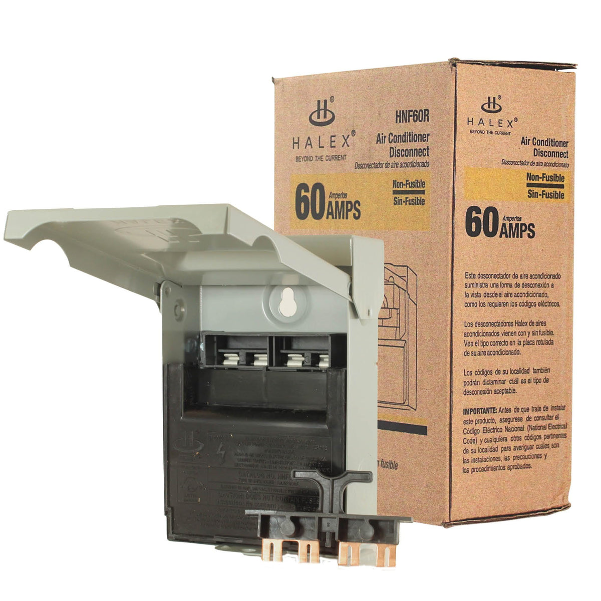 Halex 60 AMP Metallic AC Non-Fused Disconnect with Pull-Out Switch, 1-Pack