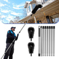 Gutter Cleaning Tools from Ground - 10.5FT Long Adjustable gutter Cleaner & Brush, No Ladder Needed | Rain Gutter