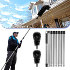 Gutter Cleaning Tools from Ground - 10.5FT Long Adjustable gutter Cleaner & Brush, No Ladder Needed | Rain Gutter